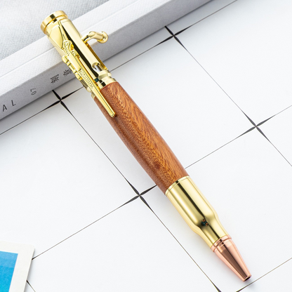 🖊 Bolt Action Wooden Bullet Pen | Crafted From Real Wood & Bullet Casing