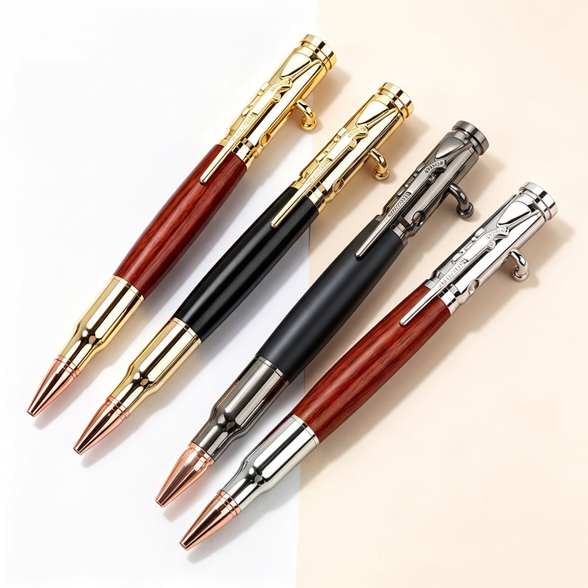 🖊 Bolt Action Wooden Bullet Pen | Crafted From Real Wood & Bullet Casing