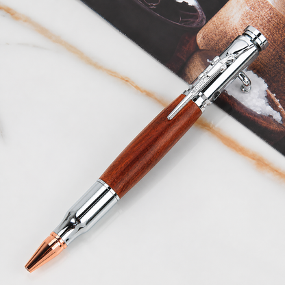 🖊 Bolt Action Wooden Bullet Pen | Crafted From Real Wood & Bullet Casing