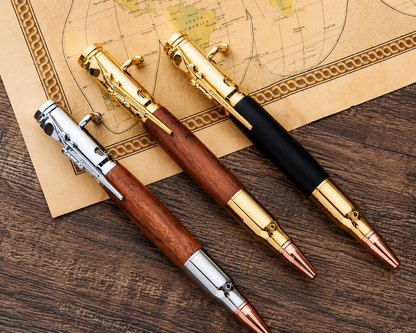 🖊 Bolt Action Wooden Bullet Pen | Crafted From Real Wood & Bullet Casing