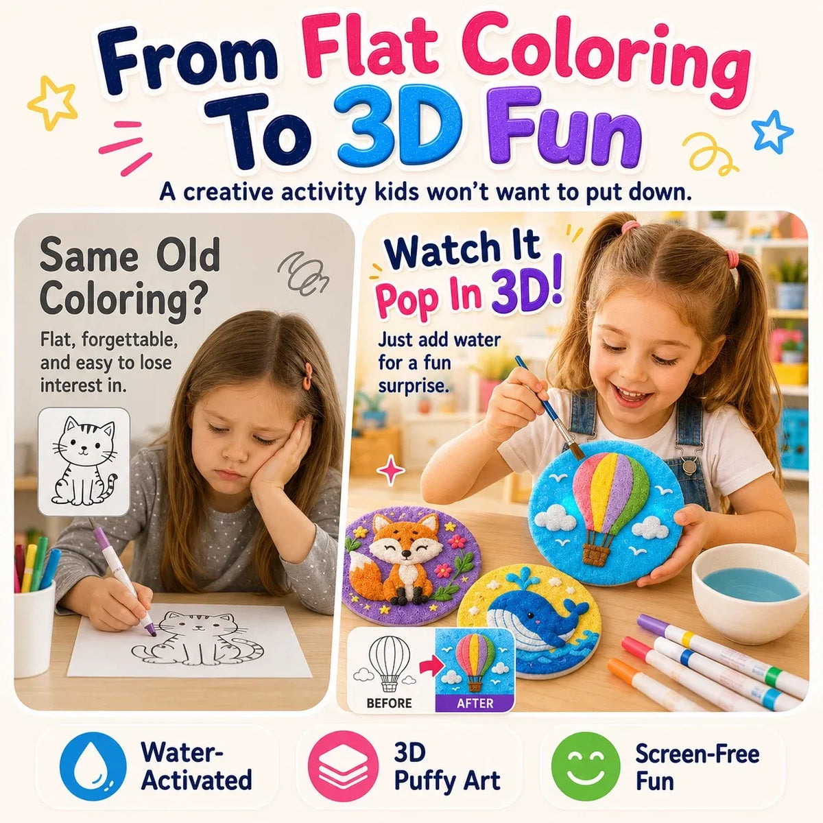 🔥🔥Last Day 69% off🔥3D Puffy Texture Paper- Turn Simple Drawings Into Fun Puffy 3D Art🪄