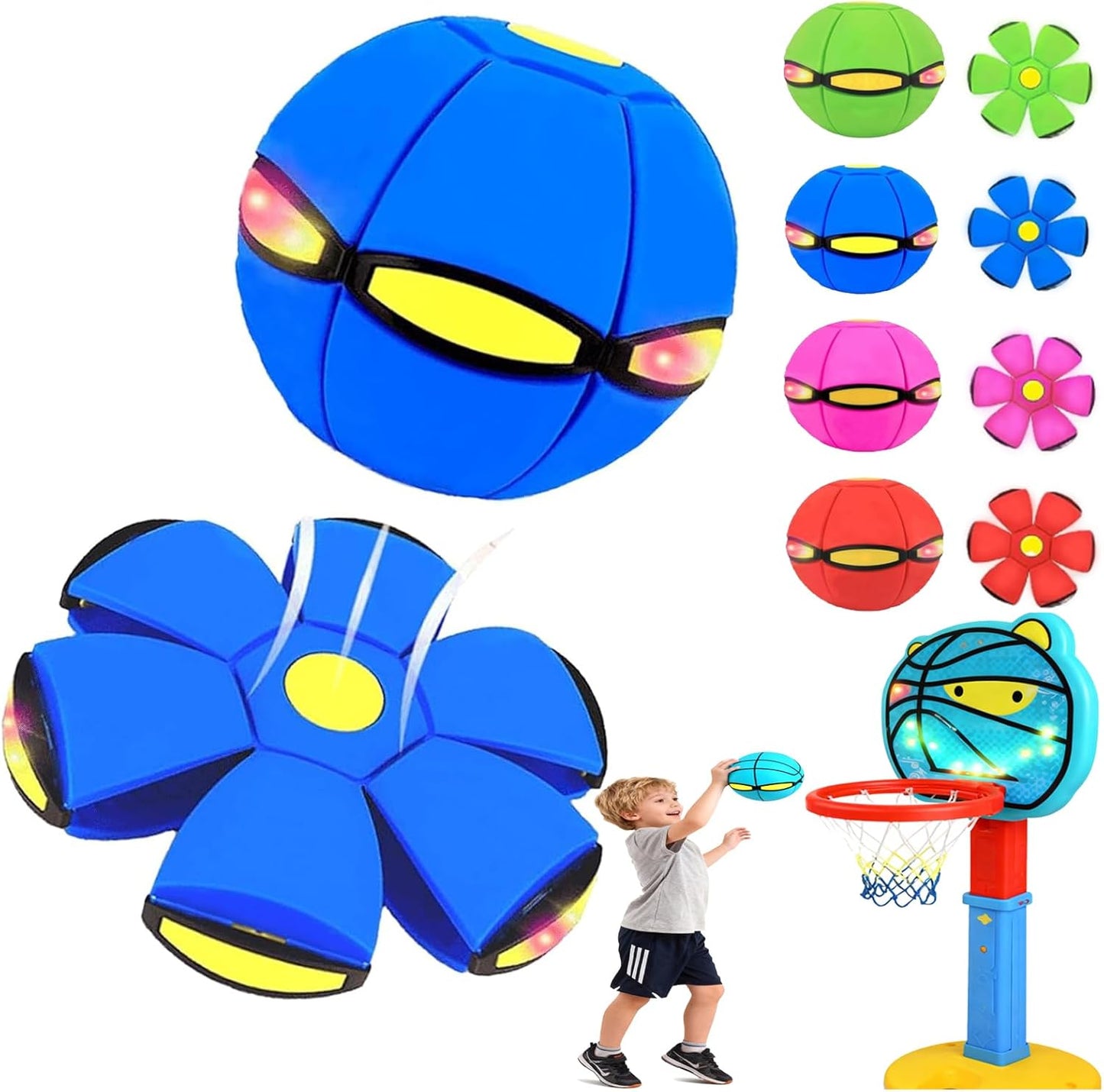 A Transforming Dog Toy Ball That Pops into a Flying Disc for Outdoor Fetch Play