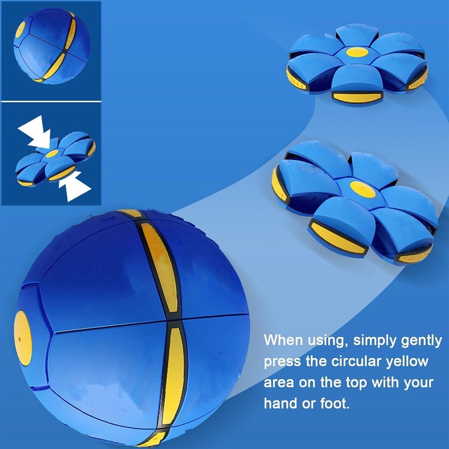 A Transforming Dog Toy Ball That Pops into a Flying Disc for Outdoor Fetch Play