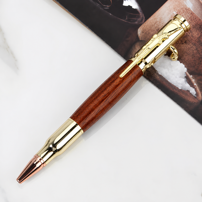 🖊 Bolt Action Wooden Bullet Pen | Crafted From Real Wood & Bullet Casing