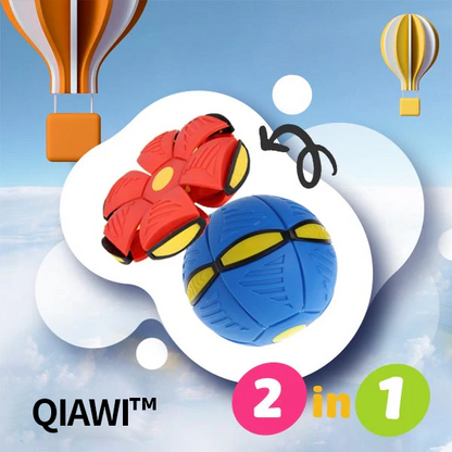 A Transforming Dog Toy Ball That Pops into a Flying Disc for Outdoor Fetch Play