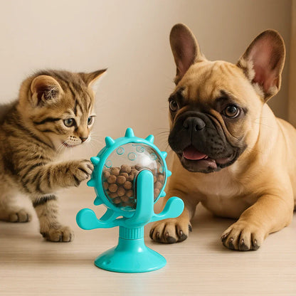 Interactive Spinning Food Dispenser Toy | Slow Feeder for Dogs & Cats with Suction Base