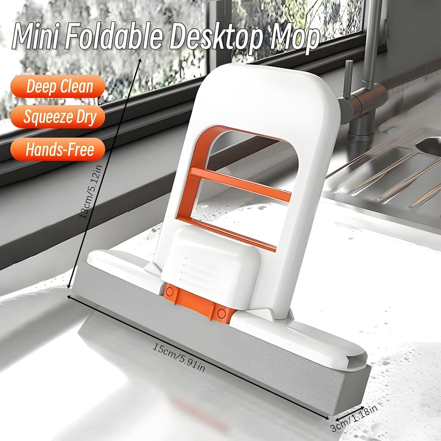 🔥LAST DAY SALE 49% OFF - 2026 New Mini Foldable Desktop Mop - Durable Hands-Free Lazy Mop