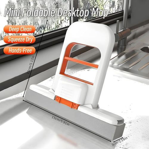 🔥LAST DAY SALE 49% OFF - 2026 New Mini Foldable Desktop Mop - Durable Hands-Free Lazy Mop
