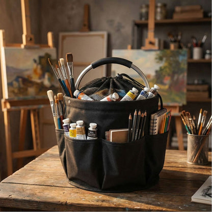 Foldable storage basket for gardening and camping